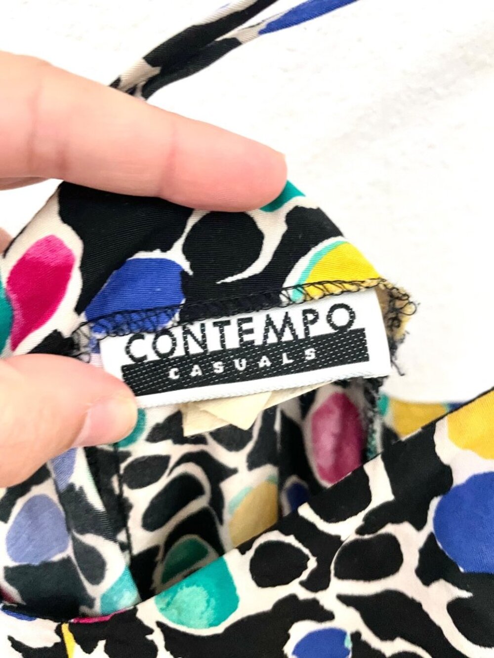 Contempo Casuals Vintage Eclectic Geometric Tank Dress Size 9 Junior 90s Artsy - Picture 3 of 5